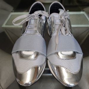 Balenciaga women's silver metallic sneaker